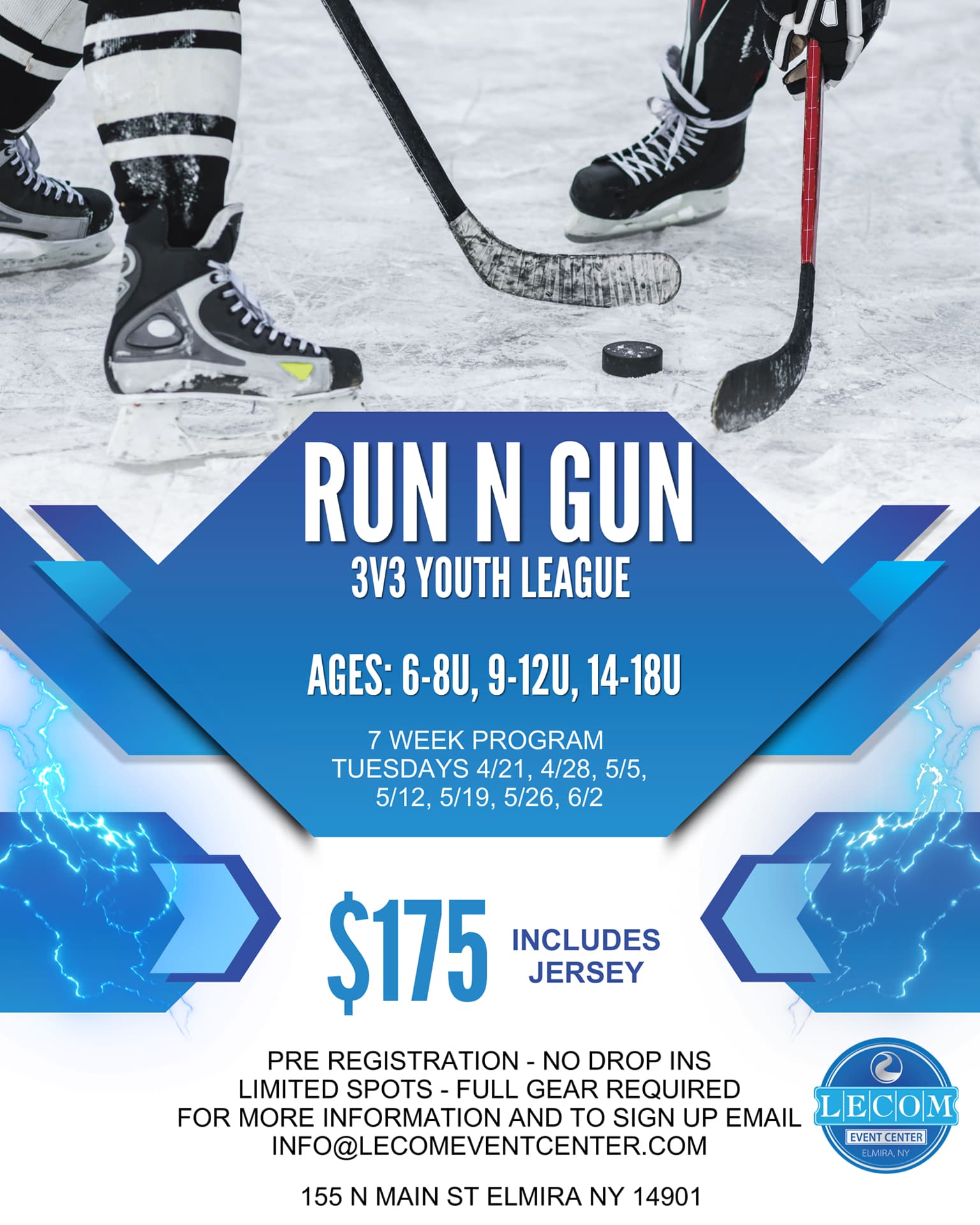 Run & Gun 3v3 Youth Hockey League