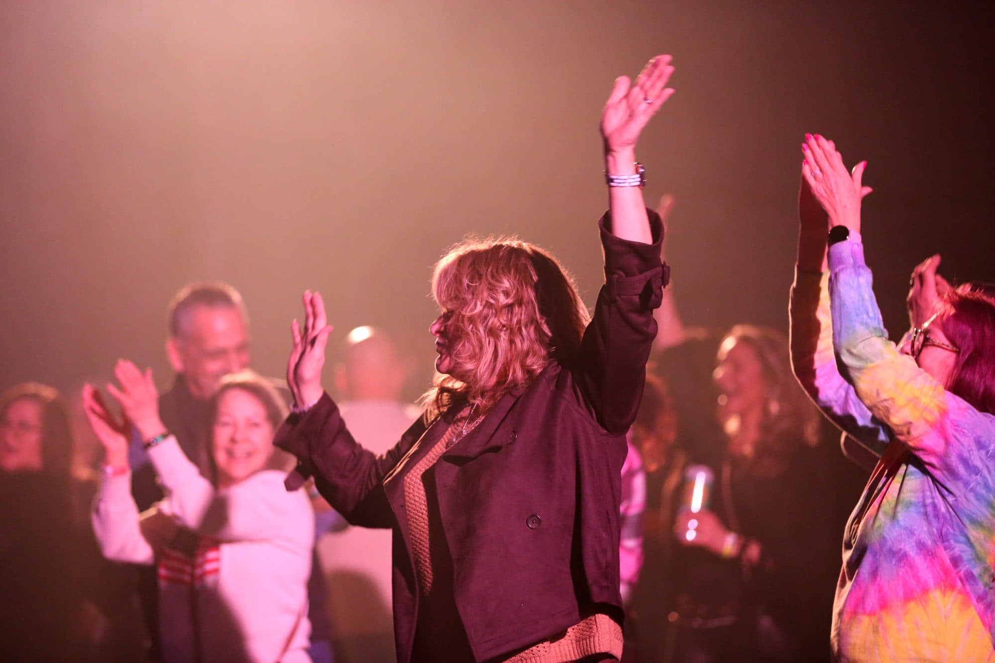 Fans with their hands in the air at a sold-out Night of Nicks