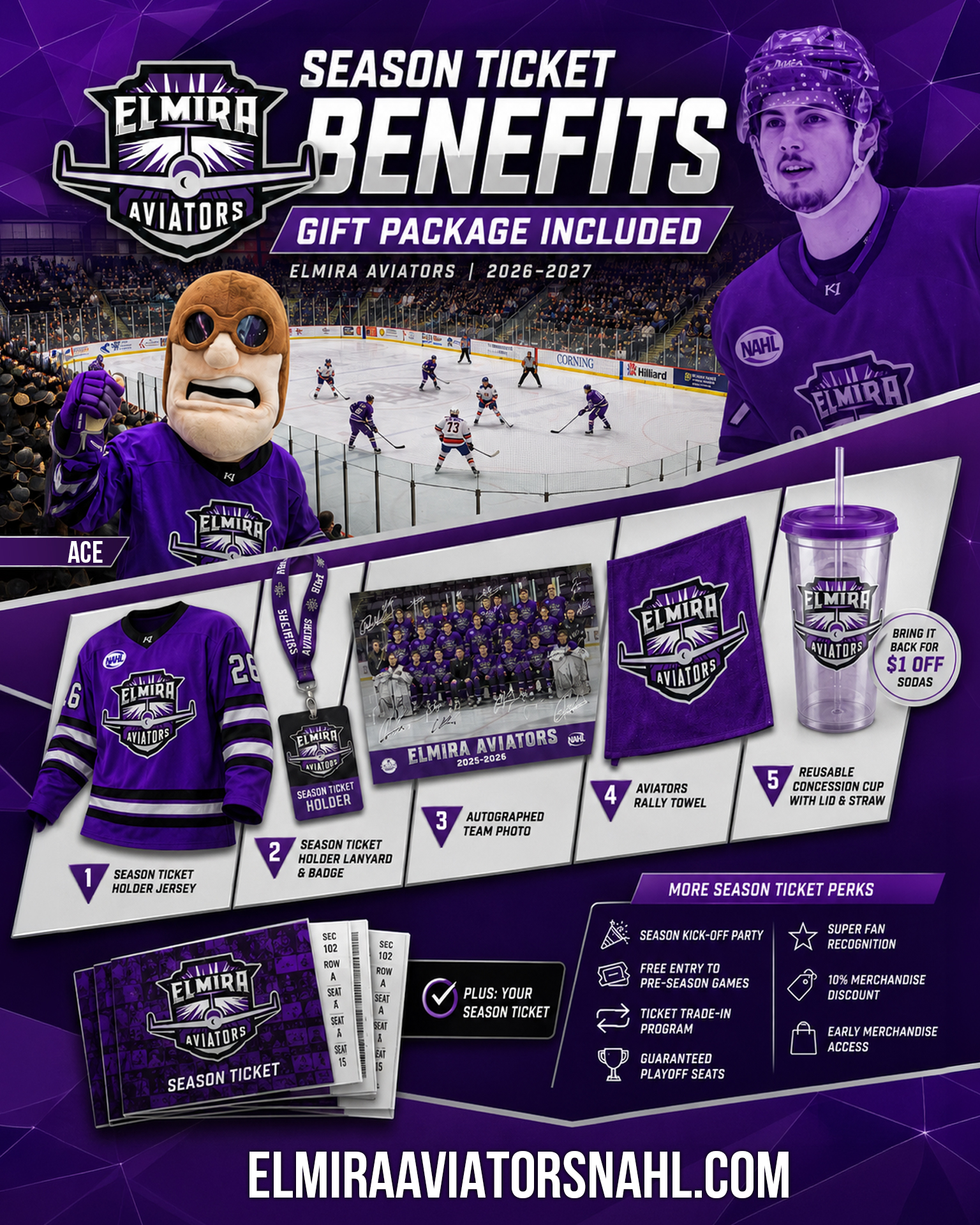 Elmira Aviators 2026-2027 Season Ticket Benefits